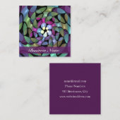 Kleurrijke Bewegingen Abstracte Trippy Fractal Art Vierkante Visitekaartje (Voorkant / Achterkant)
