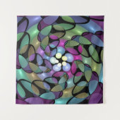 Kleurrijke Bewegingen Abstracte Trippy Fractal Art Wandkleed (Voorkant (horizontaal))