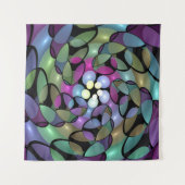 Kleurrijke Bewegingen Abstracte Trippy Fractal Art Wandkleed (Voorkant)