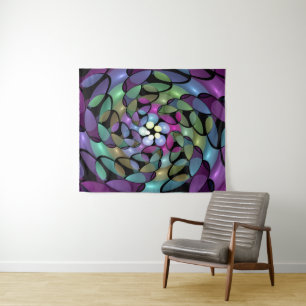 Kleurrijke Bewegingen Abstracte Trippy Fractal Art Wandkleed