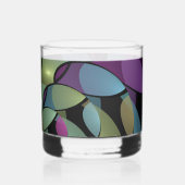 Kleurrijke Bewegingen Abstracte Trippy Fractal Art Whisky Glas (Achterkant)