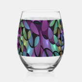 Kleurrijke Bewegingen Abstracte Trippy Fractal Art Wijnglas Zonder Voet (Rechts)