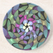 Kleurrijke Bewegingen Abstracte Trippy Fractal Art Zandsteen Onderzetter (Voorkant)