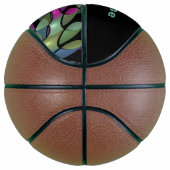 Kleurrijke Bewegingen Abstracte Trippy Fractal Naa Basketbal (Rechts)