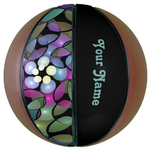 Kleurrijke Bewegingen Abstracte Trippy Fractal Naa Basketbal (Verticaal)