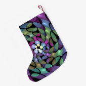 Kleurrijke Bewegingen Abstracte Trippy Fractal Naa Kleine Kerstsok (Achterkant (Hangend))