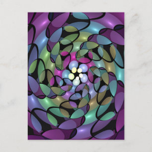 Kleurrijke Bewegingen Abstracte Trippy Fractale Ku Briefkaart