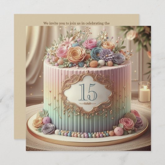 KLEURRIJKE BEWERKBARE BRUILOFT JUBILEUM CAKE KAART (Voorkant / Achterkant)