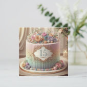 KLEURRIJKE BEWERKBARE BRUILOFT JUBILEUM CAKE KAART (Staand voorkant)