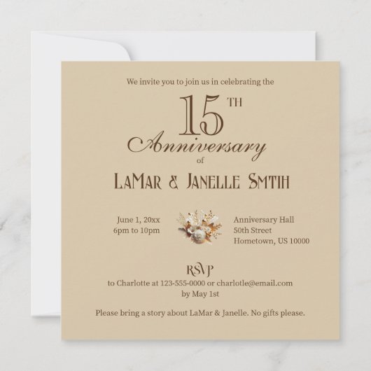 KLEURRIJKE BEWERKBARE BRUILOFT JUBILEUM CAKE KAART (Achterkant)