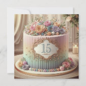 KLEURRIJKE BEWERKBARE BRUILOFT JUBILEUM CAKE KAART (Voorkant)