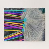 Kleurrijke bezems legpuzzel (Horizontaal)