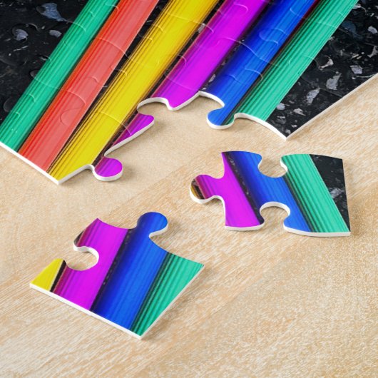 Kleurrijke bezems legpuzzel (Zijkant)