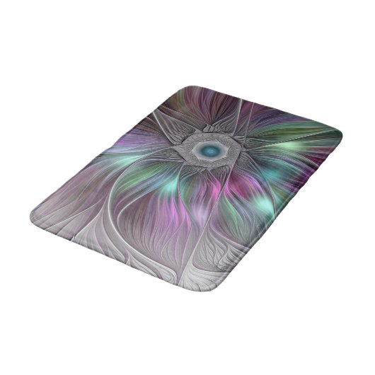 Kleurrijke Big Flower Abstract Trippy Fractal Art Badmat (Gekanteld)