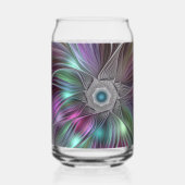 Kleurrijke Big Flower Abstract Trippy Fractal Art Blikvorm Glas (Achterkant)