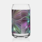 Kleurrijke Big Flower Abstract Trippy Fractal Art Blikvorm Glas (Links)