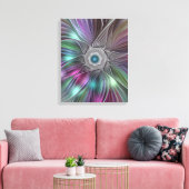 Kleurrijke Big Flower Abstract Trippy Fractal Art Canvas Afdruk (Insitu (Woonkamer))
