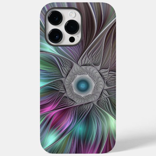 Kleurrijke Big Flower Abstract Trippy Fractal Art Case-Mate iPhone Case (Achterkant)