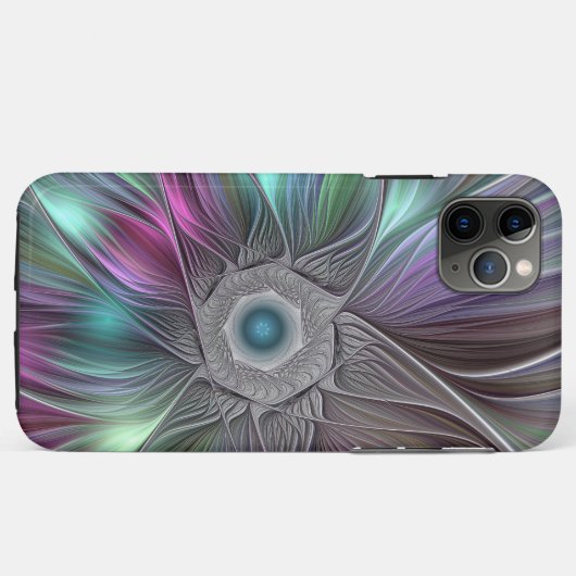 Kleurrijke Big Flower Abstract Trippy Fractal Art Case-Mate iPhone Case (Achterkant (horizontaal))