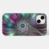 Kleurrijke Big Flower Abstract Trippy Fractal Art Case-Mate iPhone Case (Achterkant (horizontaal))