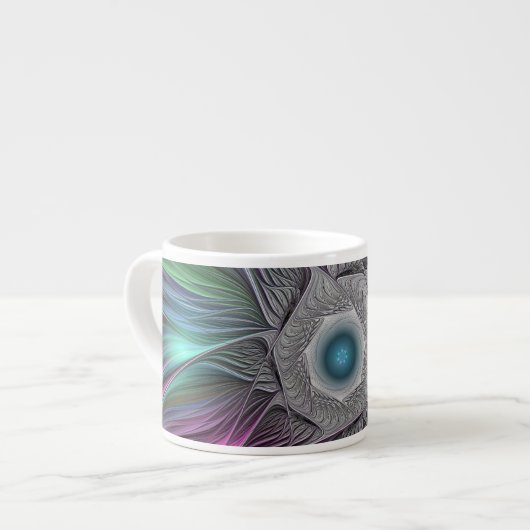 Kleurrijke Big Flower Abstract Trippy Fractal Art Espresso Kop (Links)