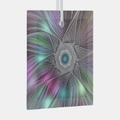 Kleurrijke Big Flower Abstract Trippy Fractal Art Glas Ornament (Voorkant Rechts)
