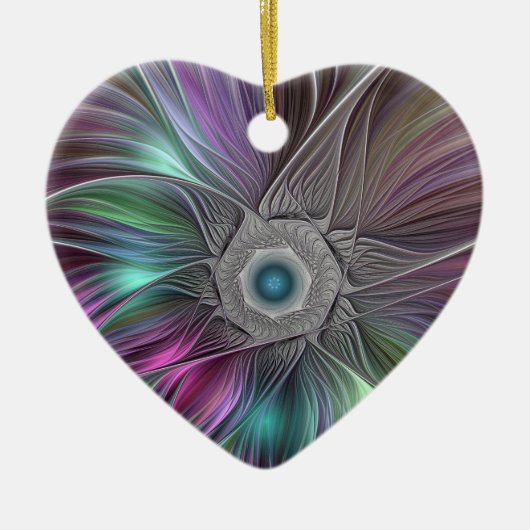 Kleurrijke Big Flower Abstract Trippy Fractal Art Keramisch Ornament (Voorkant)