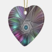 Kleurrijke Big Flower Abstract Trippy Fractal Art Keramisch Ornament (Links)