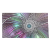 Kleurrijke Big Flower Abstract Trippy Fractal Art Kussensloop (Achterkant)