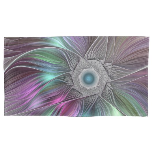 Kleurrijke Big Flower Abstract Trippy Fractal Art Kussensloop (Voorkant)