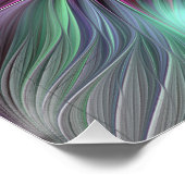 Kleurrijke Big Flower Abstract Trippy Fractal Art Perfect Poster (Hoek)