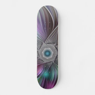 Kleurrijke Big Flower Abstract Trippy Fractal Art Persoonlijk Skateboard