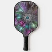 Kleurrijke Big Flower Abstract Trippy Fractal Art Pickleball Paddle (Achterkant)