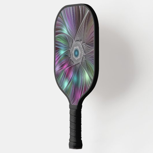 Kleurrijke Big Flower Abstract Trippy Fractal Art Pickleball Paddle (Links)