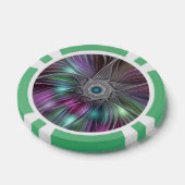 Kleurrijke Big Flower Abstract Trippy Fractal Art Poker Chips (Enkel)