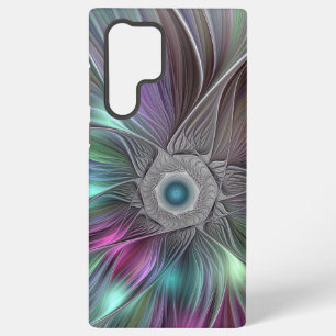 Kleurrijke Big Flower Abstract Trippy Fractal Art Samsung Galaxy Hoesje