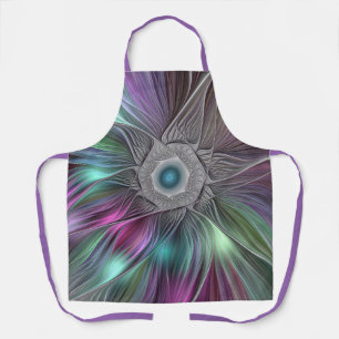 Kleurrijke Big Flower Abstract Trippy Fractal Art Schort