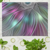 Kleurrijke Big Flower Abstract Trippy Fractal Art Theedoek (Gevouwen)