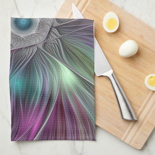 Kleurrijke Big Flower Abstract Trippy Fractal Art Theedoek (Quarter Fold)