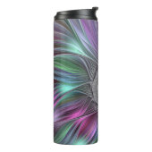 Kleurrijke Big Flower Abstract Trippy Fractal Art Thermosbeker (Gedraaid links)