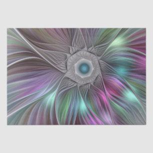Kleurrijke Big Flower Abstract Trippy Fractal Art Tissuepapier