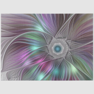 Kleurrijke Big Flower Abstract Trippy Fractal Art Tissuepapier