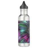 Kleurrijke Big Flower Abstract Trippy Fractal Art Waterfles (Links)
