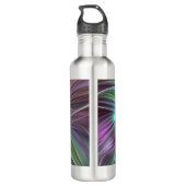 Kleurrijke Big Flower Abstract Trippy Fractal Art Waterfles (Achterkant)