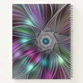 Kleurrijke Big Flower Abstracte Trippy Fractal Naa Notitieboek (Achterkant)
