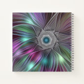 Kleurrijke Big Flower Abstracte Trippy Fractal Naa Notitieboek (Achterkant)