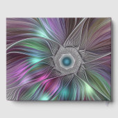 Kleurrijke Big Flower Abstracte Trippy Fractal Tek Gastenboek (Achterkant)