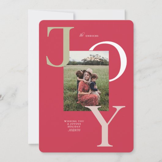 Kleurrijke Big Joy Christmas Kaart (Voorkant)