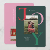 Kleurrijke Big Joy Christmas Kaart (Voorkant / Achterkant)