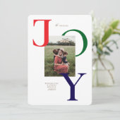 Kleurrijke Big Joy Christmas Kaart (Staand voorkant)